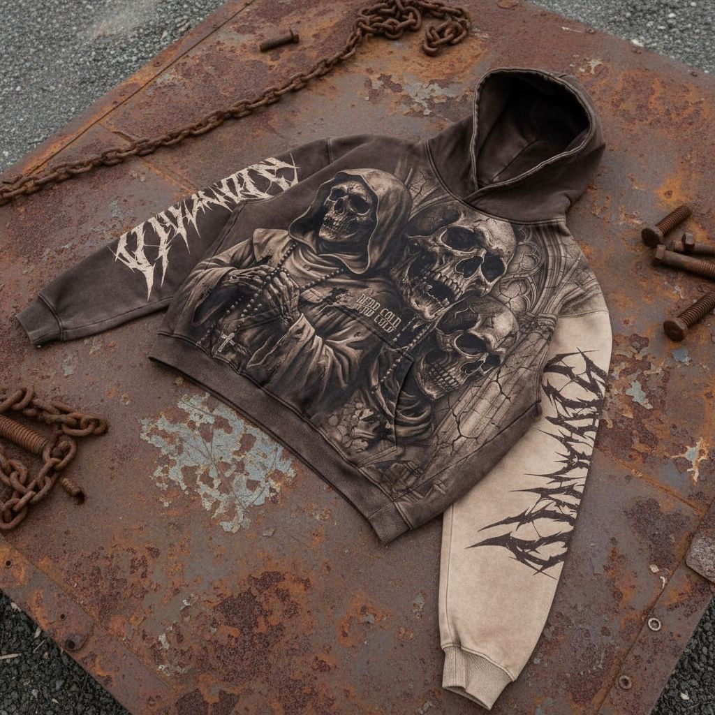 flatlay rust skulls